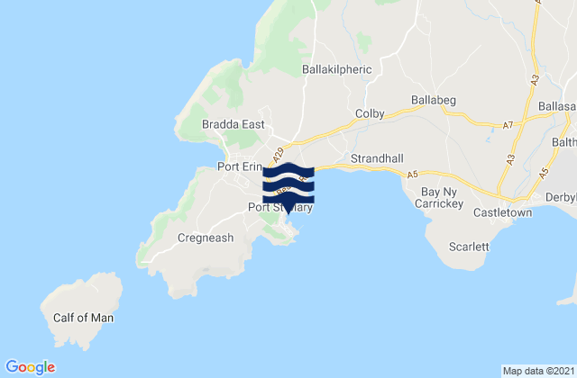 Carte des horaires des marées pour Port Saint Mary, Isle of Man