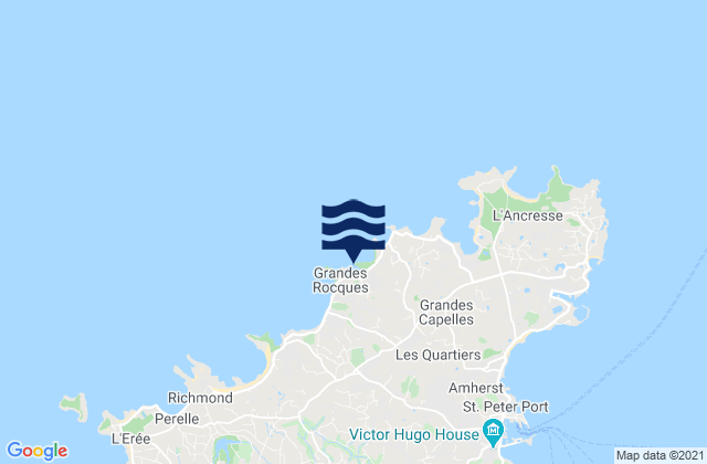 Carte des horaires des marées pour Port Soif Bay Beach, France