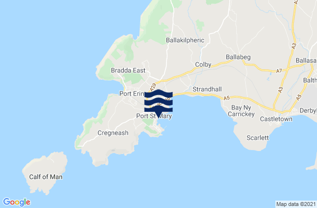 Carte des horaires des marées pour Port St Mary, Isle of Man