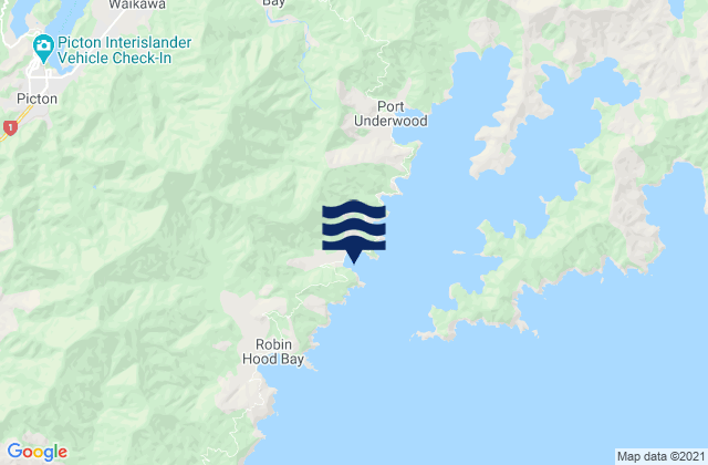 Carte des horaires des marées pour Port Underwood, New Zealand