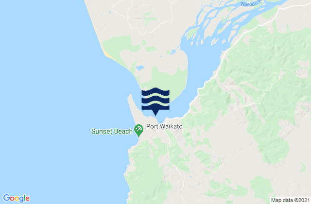 Carte des horaires des marées pour Port Waikato, New Zealand
