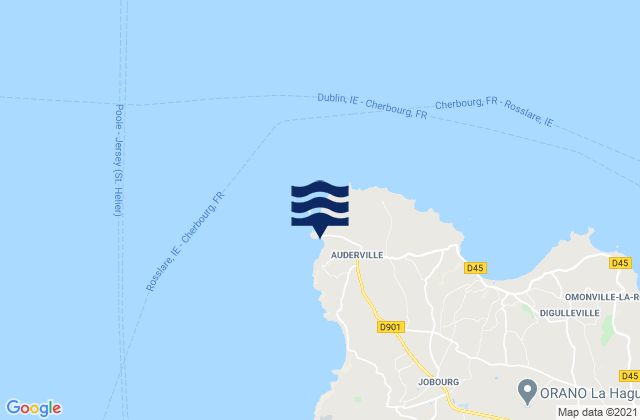 Carte des horaires des marées pour Port de Goury, France