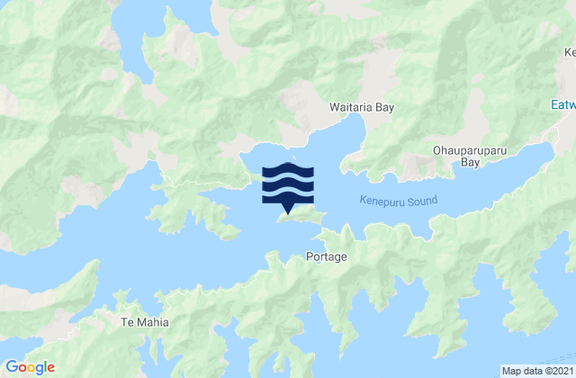 Carte des horaires des marées pour Portage Bay, New Zealand