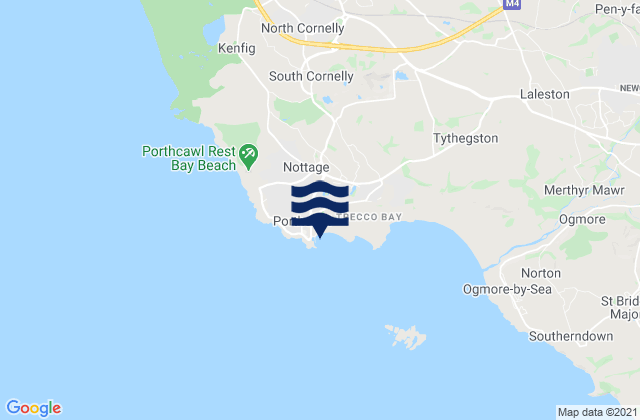 Carte des horaires des marées pour Porthcawl, United Kingdom