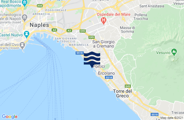Carte des horaires des marées pour Portici, Italy