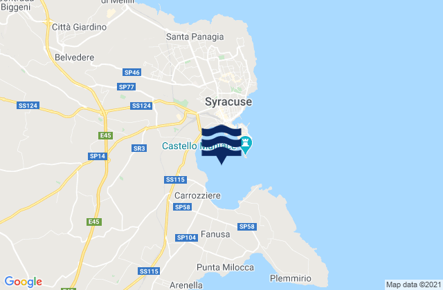 Carte des horaires des marées pour Porto Grande, Italy