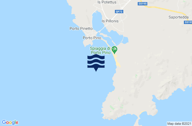 Carte des horaires des marées pour Porto Pino, Italy