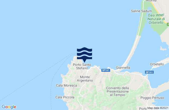 Carte des horaires des marées pour Porto Santo Stefano, Italy