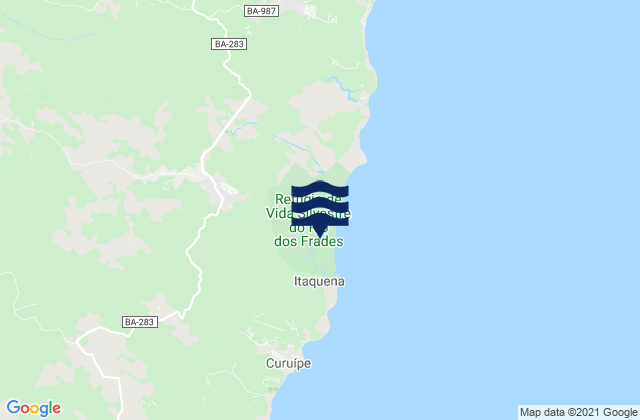 Carte des horaires des marées pour Porto Seguro, Brazil