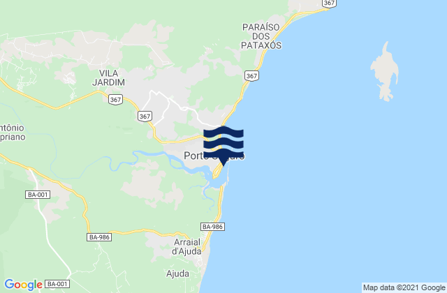 Carte des horaires des marées pour Porto Seguro, Brazil