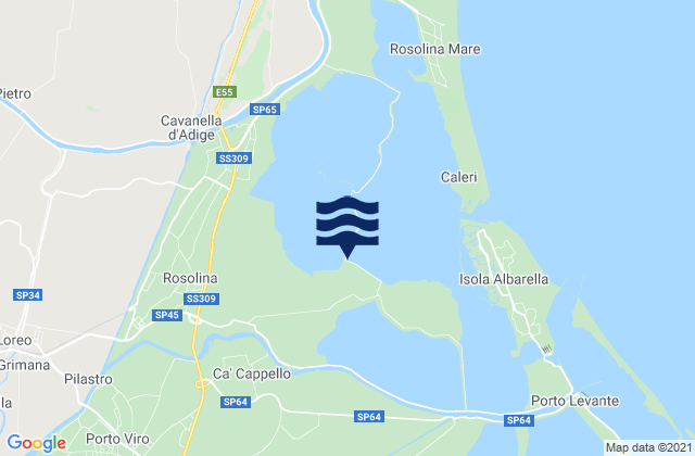 Carte des horaires des marées pour Porto Viro, Italy