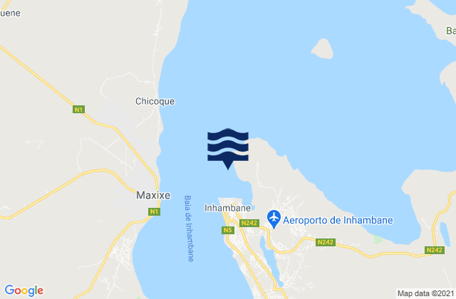 Carte des horaires des marées pour Porto de Inhambane, Mozambique