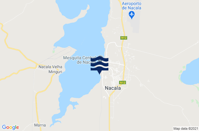 Carte des horaires des marées pour Porto de Nacala, Mozambique