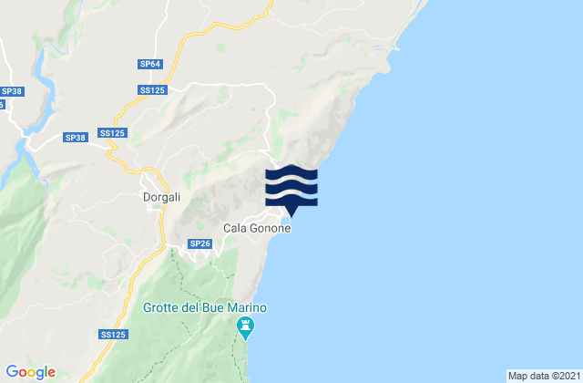 Carte des horaires des marées pour Porto di Cala Gonone, Italy