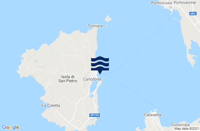 Carte des horaires des marées pour Porto di Carloforte, Italy
