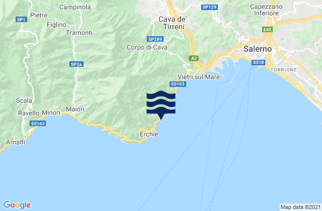Carte des horaires des marées pour Porto di Cetara, Italy