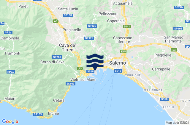 Carte des horaires des marées pour Porto di Salerno, Italy