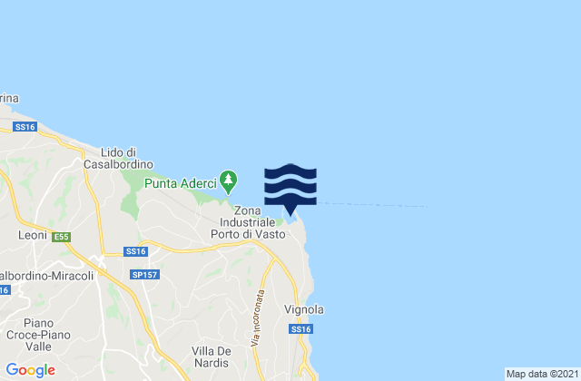 Carte des horaires des marées pour Porto di Vasto, Italy