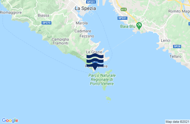 Carte des horaires des marées pour Portovenere, Italy
