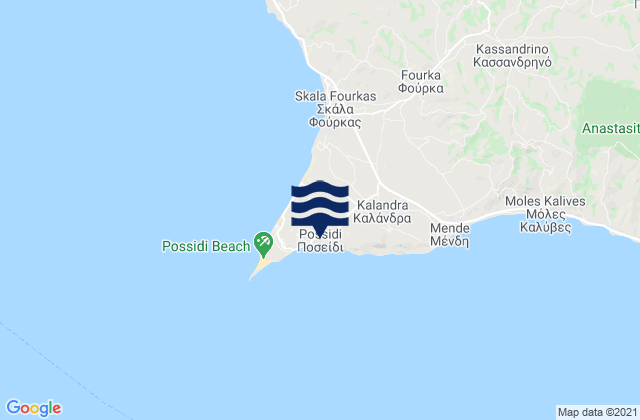 Carte des horaires des marées pour Poseidi, Greece