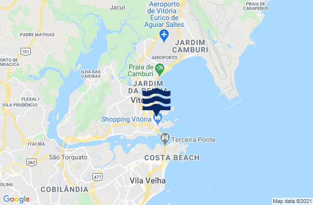 Carte des horaires des marées pour Praia Commprida, Brazil