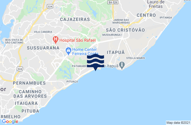 Carte des horaires des marées pour Praia De Piata, Brazil