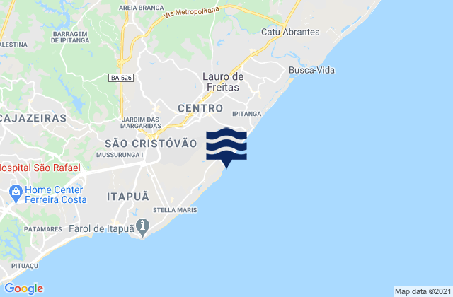 Carte des horaires des marées pour Praia Do Flamengo, Brazil
