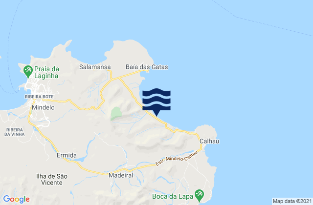 Carte des horaires des marées pour Praia Grande, Cabo Verde