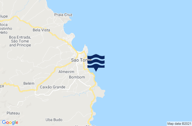 Carte des horaires des marées pour Praia Pantufo, Sao Tome and Principe