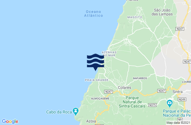 Carte des horaires des marées pour Praia Pequena, Portugal