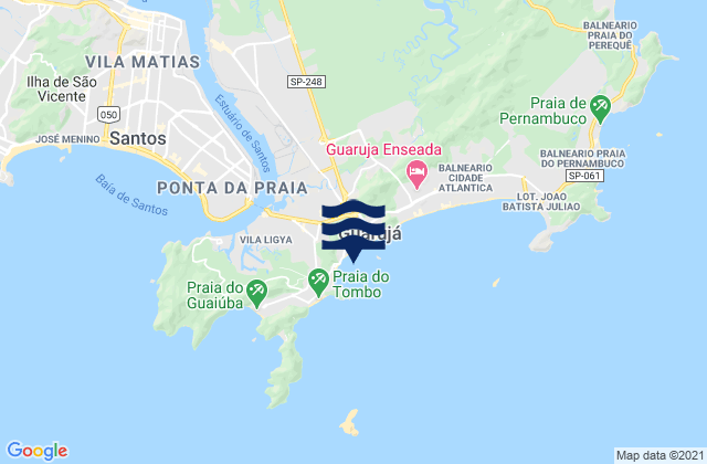 Carte des horaires des marées pour Praia Pitangueiras, Brazil