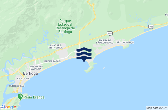 Carte des horaires des marées pour Praia da Bertioga, Brazil