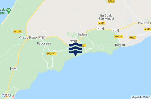 Carte des horaires des marées pour Praia da Figueira, Portugal