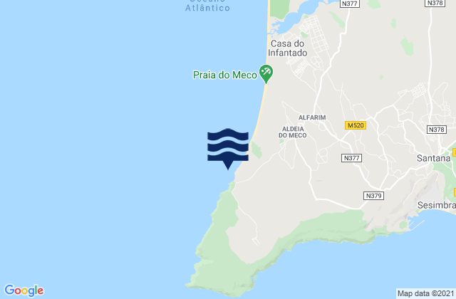 Carte des horaires des marées pour Praia da Foz Cabo Espichel Sesimbra, Portugal