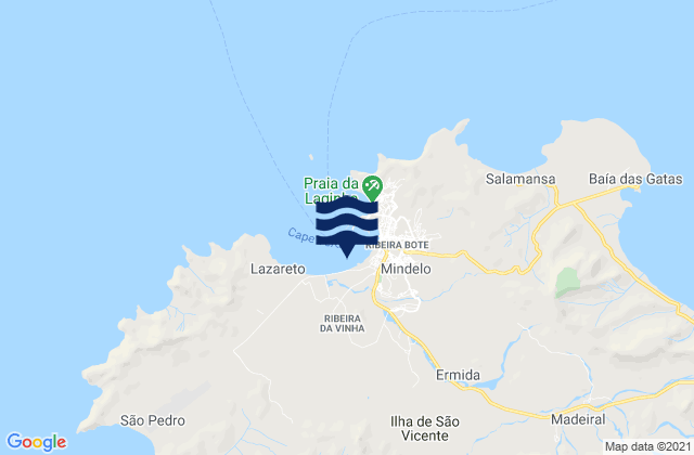 Carte des horaires des marées pour Praia da Matiota, Cabo Verde
