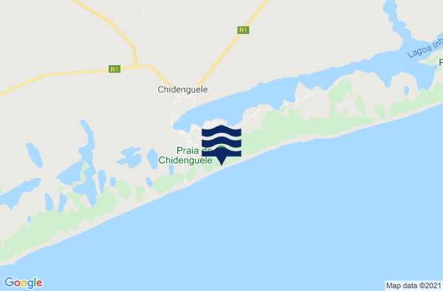Carte des horaires des marées pour Praia de Chidenguele, Mozambique