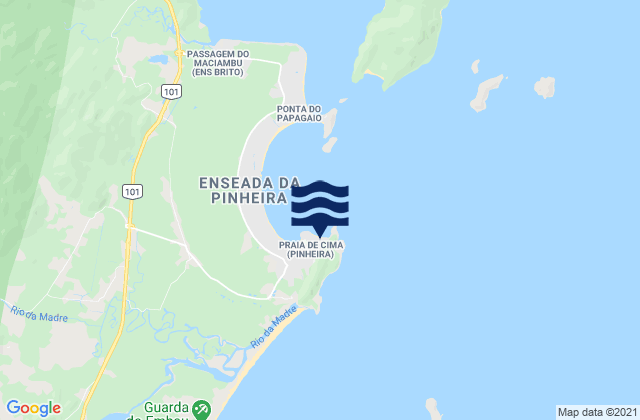 Carte des horaires des marées pour Praia de Cima, Brazil