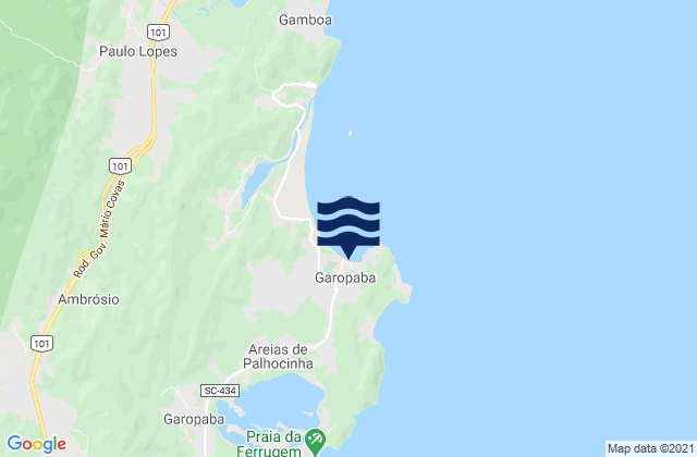 Carte des horaires des marées pour Praia de Garopaba, Brazil