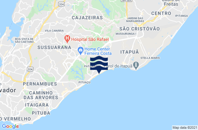 Carte des horaires des marées pour Praia de Jaguaribe, Brazil