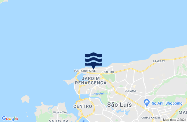 Carte des horaires des marées pour Praia de Sao Marcos, Brazil