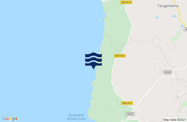 Carte des horaires des marées pour Praia do Malhão, Portugal