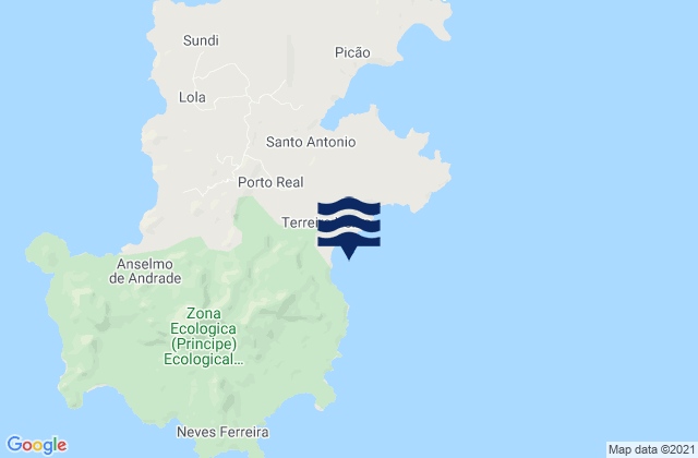 Carte des horaires des marées pour Praia do Periquito, Sao Tome and Principe
