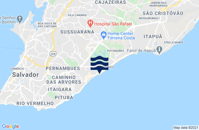 Carte des horaires des marées pour Praia dos Artistas, Brazil