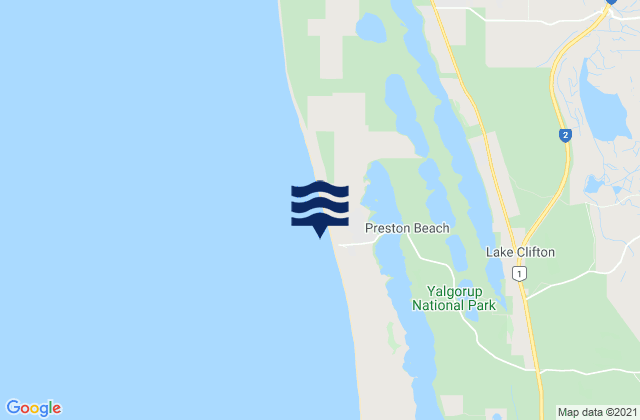 Carte des horaires des marées pour Preston Beach, Australia