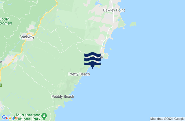 Carte des horaires des marées pour Pretty Beach, Australia