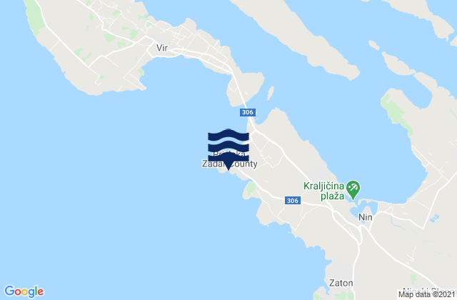Carte des horaires des marées pour Privlaka, Croatia