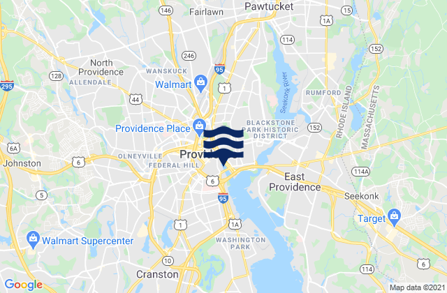 Carte des horaires des marées pour Providence, United States