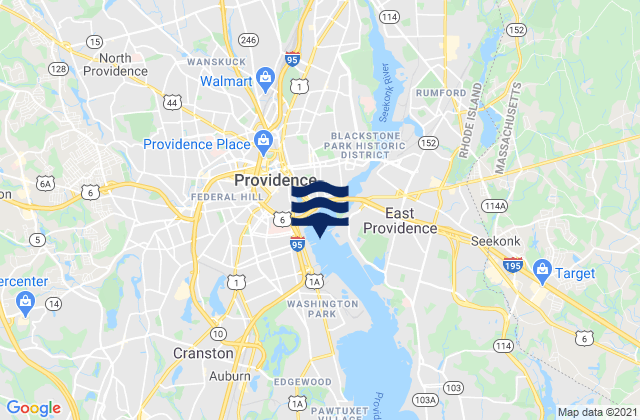 Carte des horaires des marées pour Providence River Fox Point Reach, United States