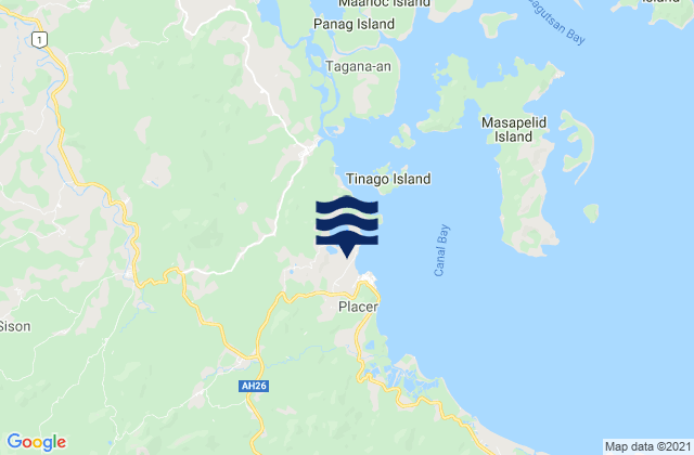 Carte des horaires des marées pour Province of Surigao del Norte, Philippines