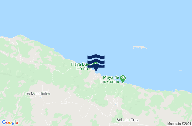 Carte des horaires des marées pour Provincia de Monte Cristi, Dominican Republic